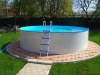 Каркасный сборный морозоустойчивый бассейн Summer Fun круглый-rund 4,2 х 1,2м Chemoform Германия (скиммер + форсунка)/4501010025