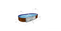 Каркасный бассейн морозоустойчивый Лагуна стальной 10х5.5х1.25м овальный (вкапываемый)/ТМ840